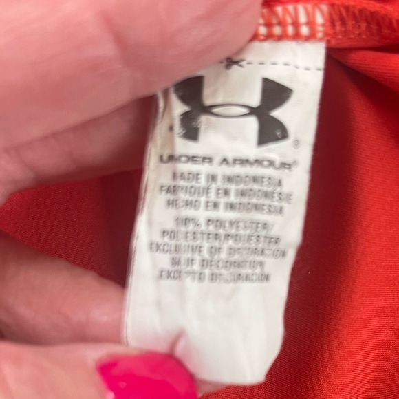 UNDER ARMOUR UA Tech Running Quarter Zip Pullover Orange Grey Performance Medium - Picture 9 of 11